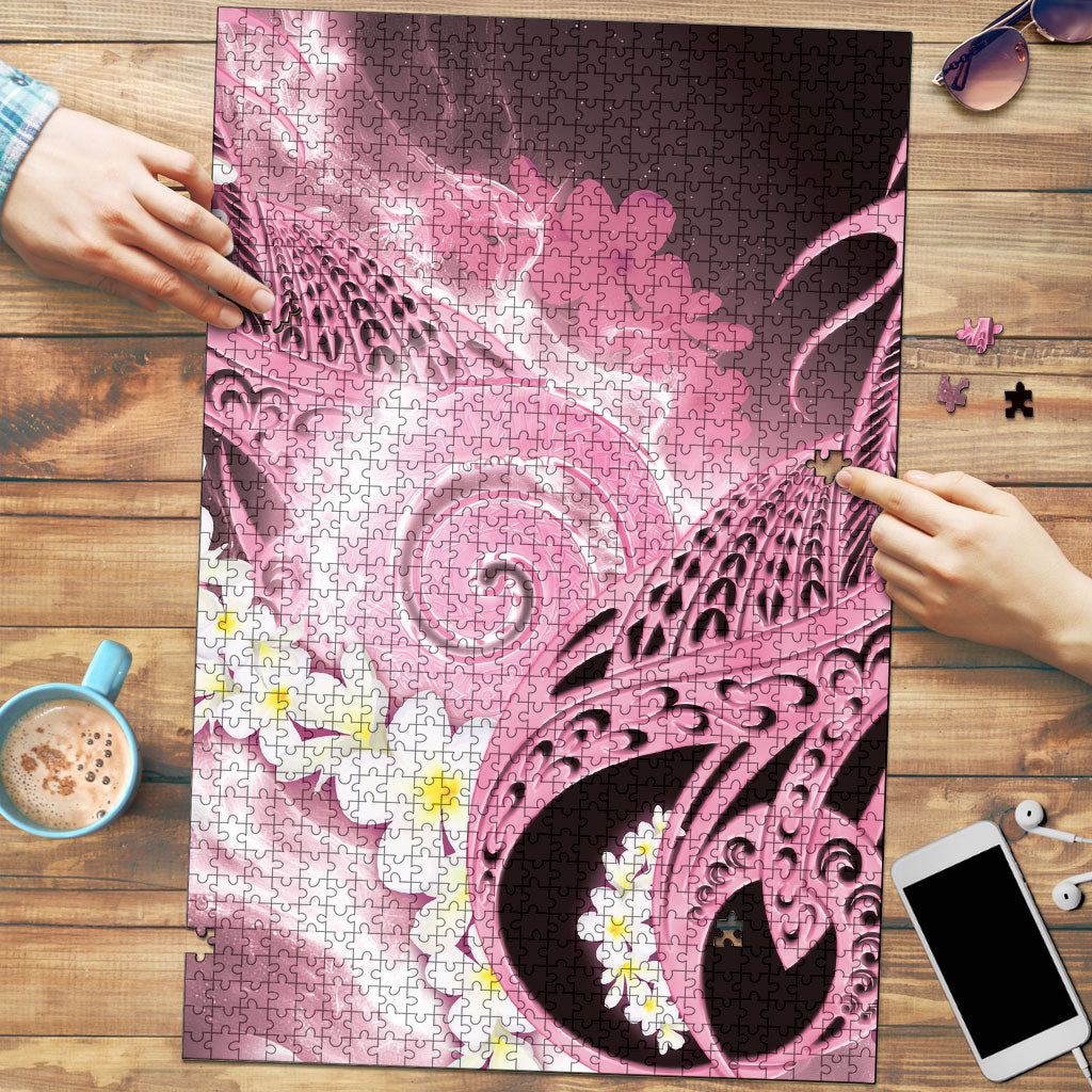 Piko Hawaiian Puzzle Pink Galaxy Spiral Plumeria Tribal Patterns