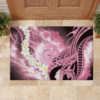 Piko Hawaiian Rubber Doormat Pink Galaxy Spiral Plumeria Tribal Patterns