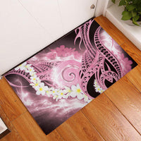 Piko Hawaiian Rubber Doormat Pink Galaxy Spiral Plumeria Tribal Patterns