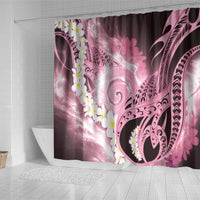 Piko Hawaiian Shower Curtain Pink Galaxy Spiral Plumeria Tribal Patterns