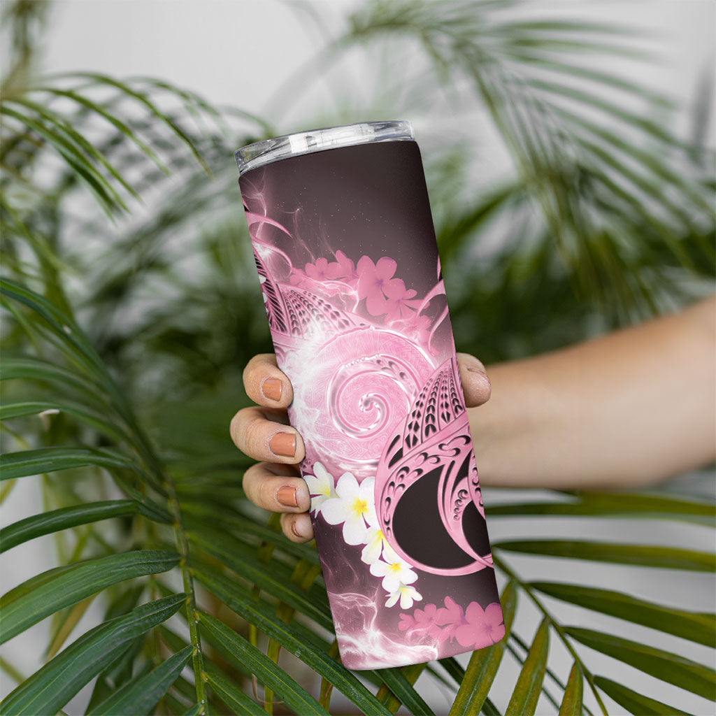 Piko Hawaiian Skinny Tumbler Pink Galaxy Spiral Plumeria Tribal Patterns