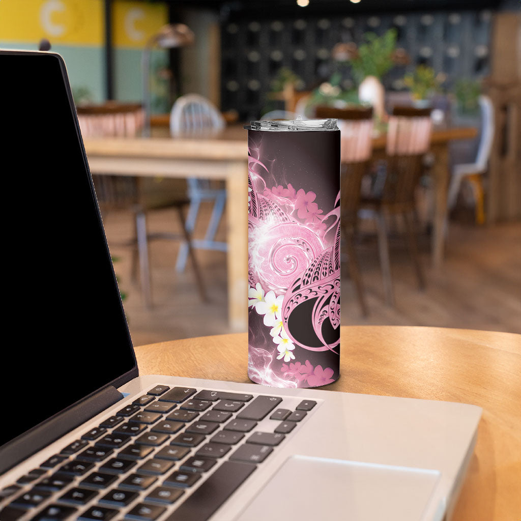 Piko Hawaiian Skinny Tumbler Pink Galaxy Spiral Plumeria Tribal Patterns