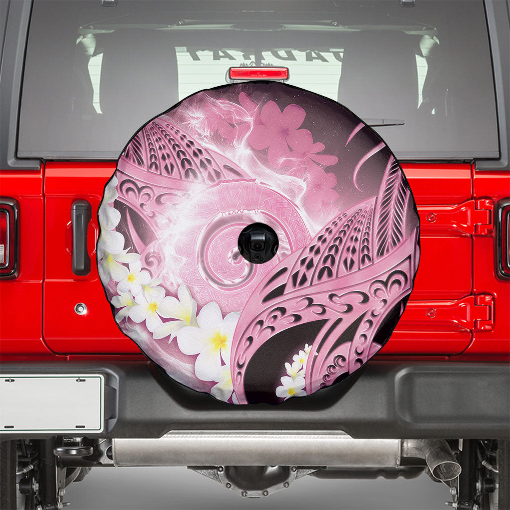 Piko Hawaiian Spare Tire Cover Pink Galaxy Spiral Plumeria Tribal Patterns