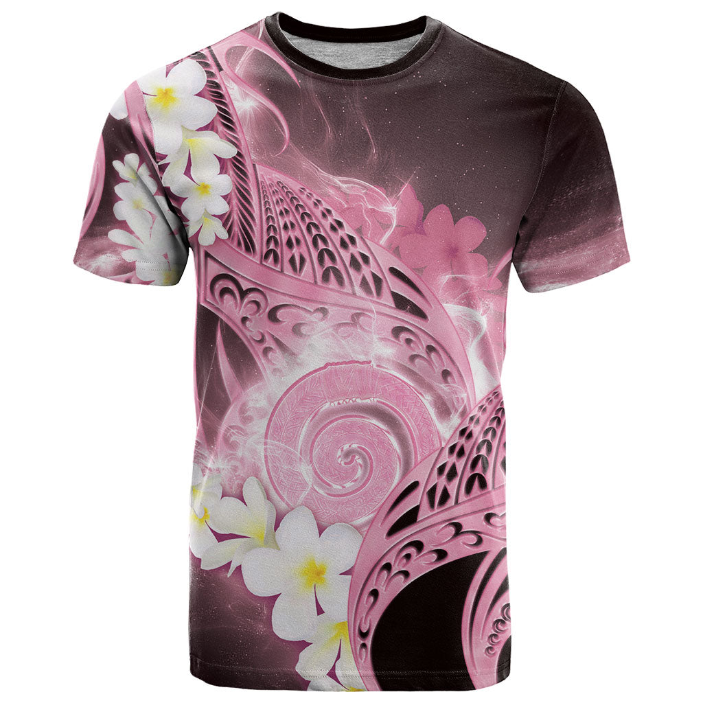 Piko Hawaiian T Shirt Pink Galaxy Spiral Plumeria Tribal Patterns