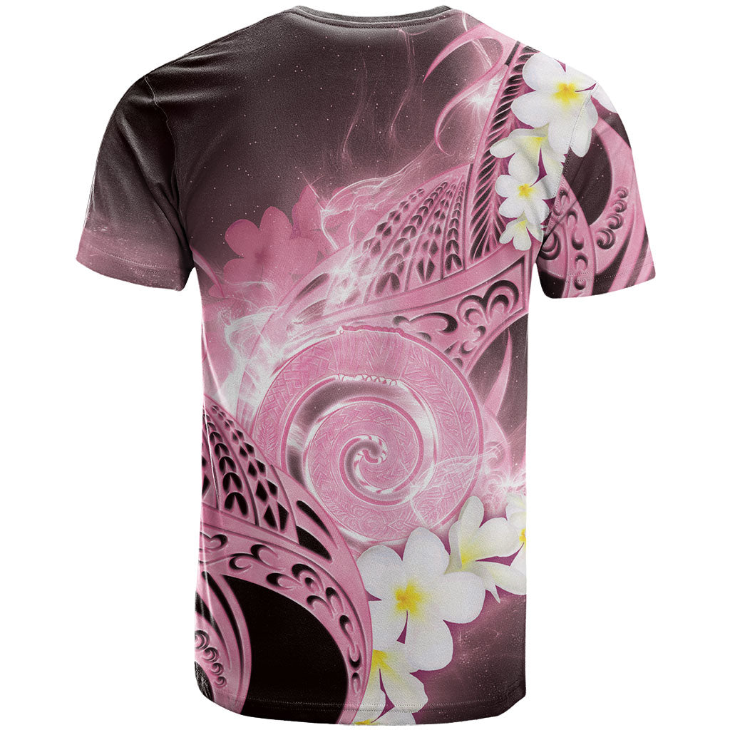 Piko Hawaiian T Shirt Pink Galaxy Spiral Plumeria Tribal Patterns