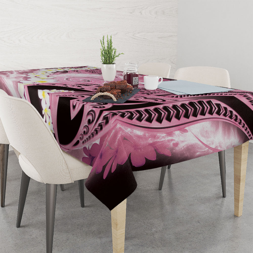 Piko Hawaiian Tablecloth Pink Galaxy Spiral Plumeria Tribal Patterns