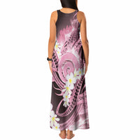 Piko Hawaiian Tank Maxi Dress Pink Galaxy Spiral Plumeria Tribal Patterns