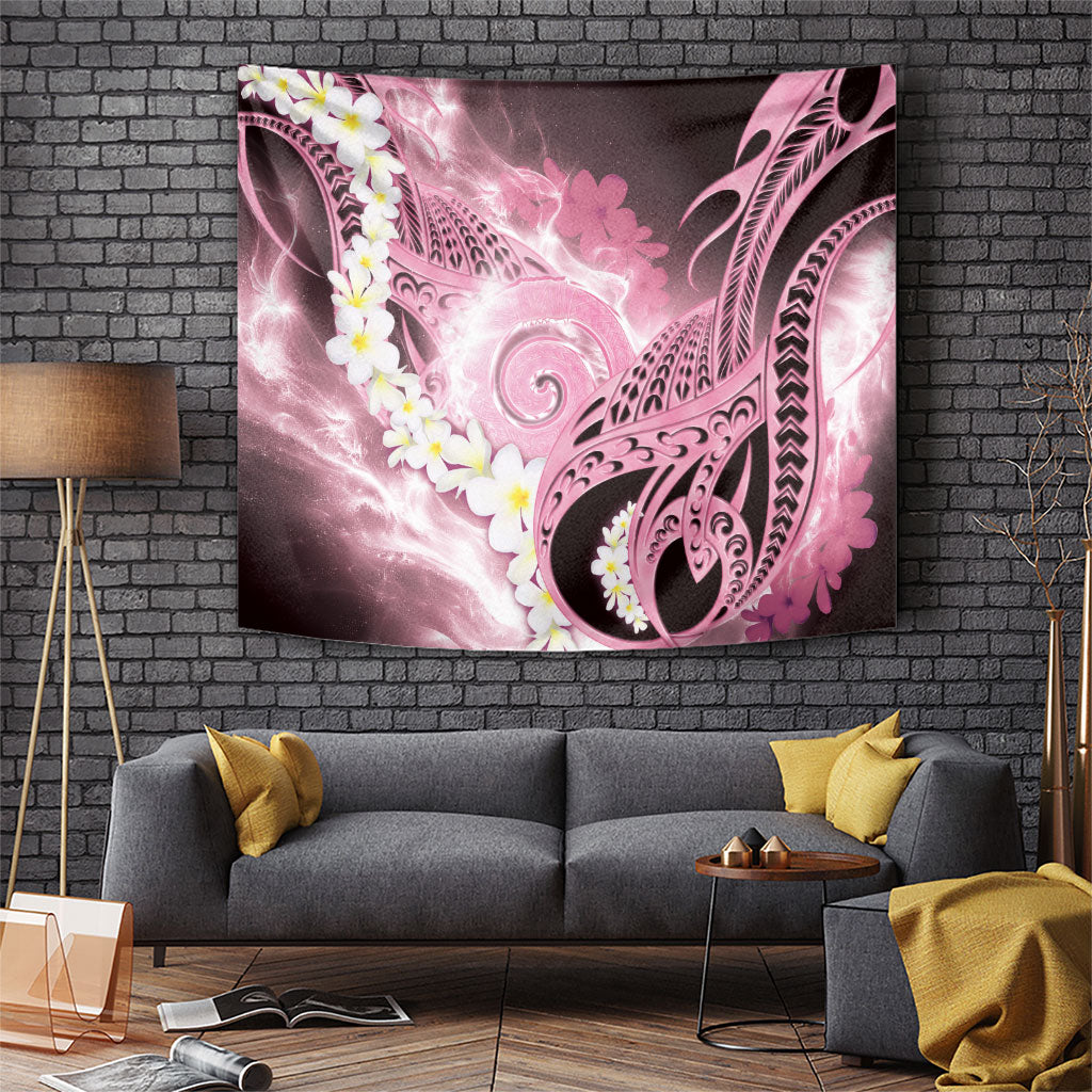 Piko Hawaiian Tapestry Pink Galaxy Spiral Plumeria Tribal Patterns DT05 Pink - Polynesian Pride