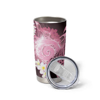 Piko Hawaiian Tumbler Cup Pink Galaxy Spiral Plumeria Tribal Patterns
