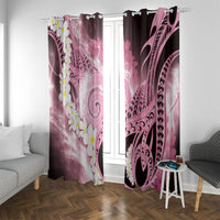 Piko Hawaiian Window Curtain Pink Galaxy Spiral Plumeria Tribal Patterns