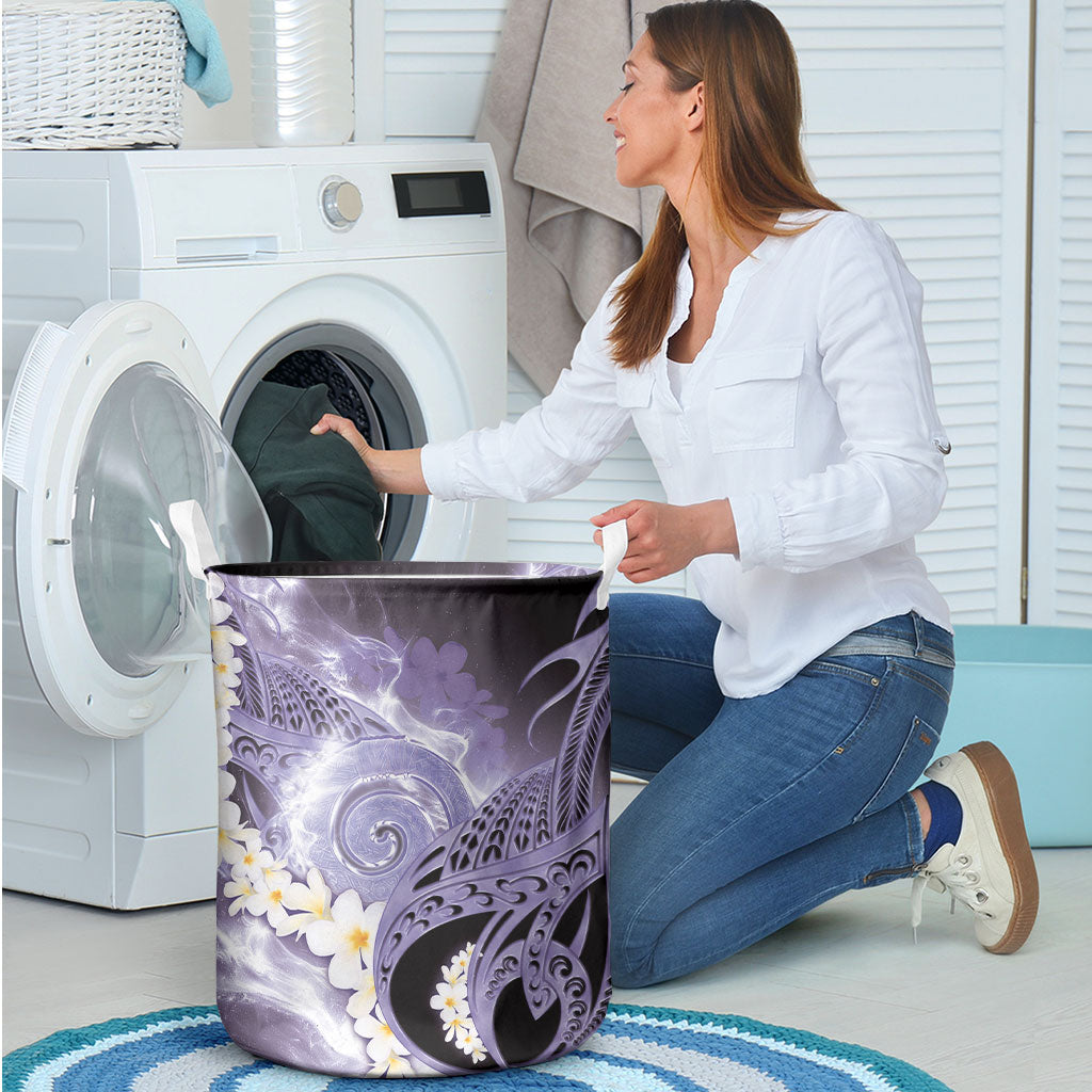 Piko Hawaiian Laundry Basket Purple Galaxy Spiral Plumeria Tribal Patterns
