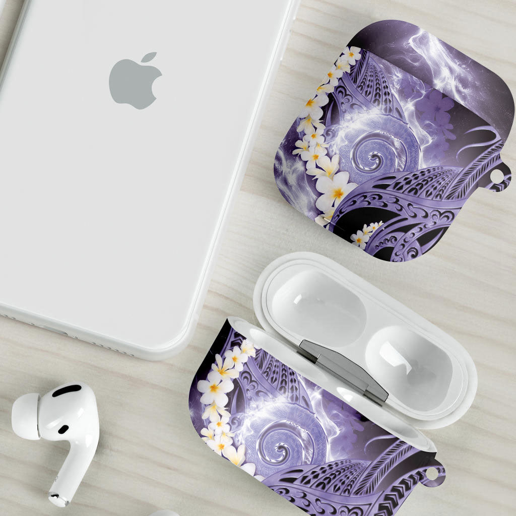 Piko Hawaiian AirPods Case Purple Galaxy Spiral Plumeria Tribal Patterns