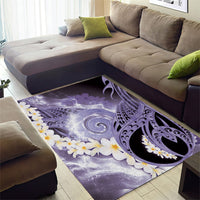 Piko Hawaiian Area Rug Purple Galaxy Spiral Plumeria Tribal Patterns