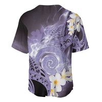 Piko Hawaiian Baseball Jersey Purple Galaxy Spiral Plumeria Tribal Patterns