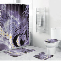 Piko Hawaiian Bathroom Set Purple Galaxy Spiral Plumeria Tribal Patterns