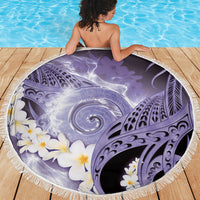 Piko Hawaiian Beach Blanket Purple Galaxy Spiral Plumeria Tribal Patterns