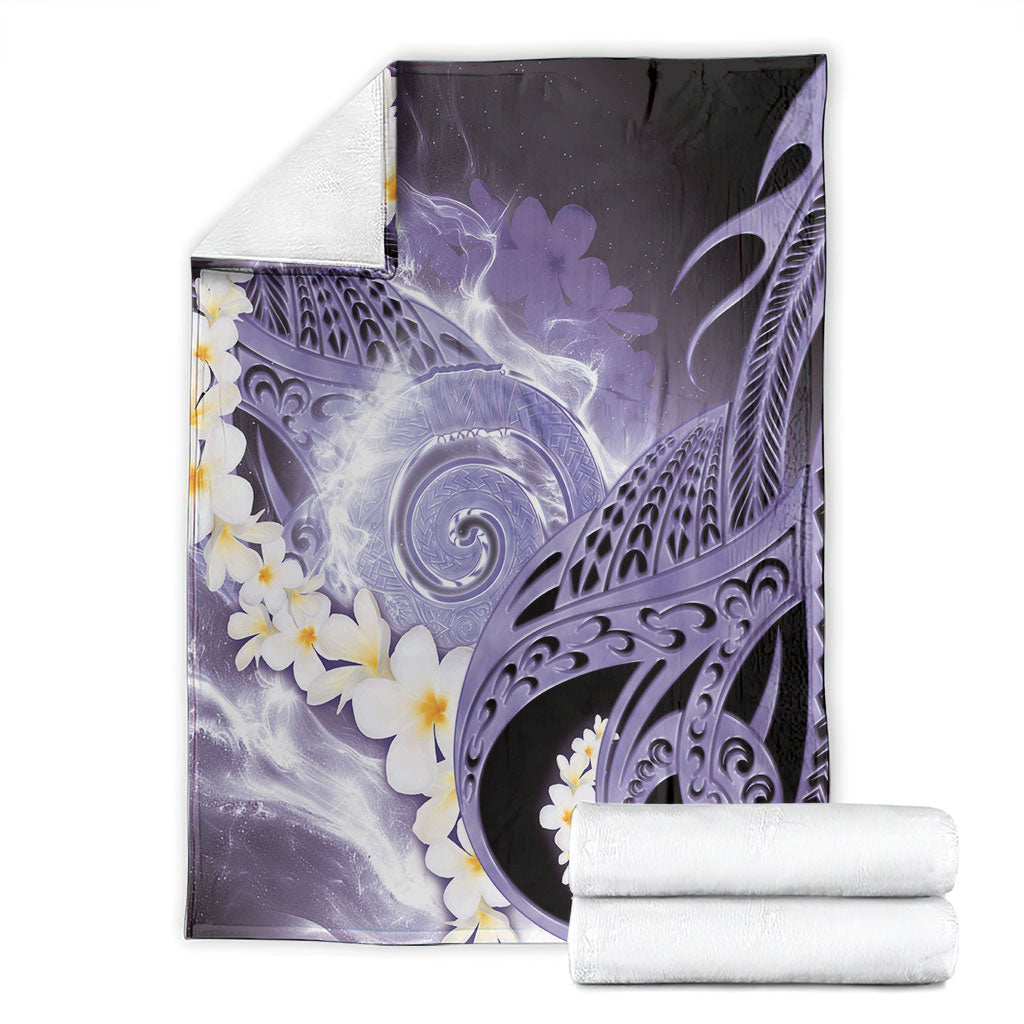 Piko Hawaiian Blanket Purple Galaxy Spiral Plumeria Tribal Patterns