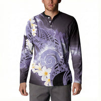 Piko Hawaiian Button Sweatshirt Purple Galaxy Spiral Plumeria Tribal Patterns