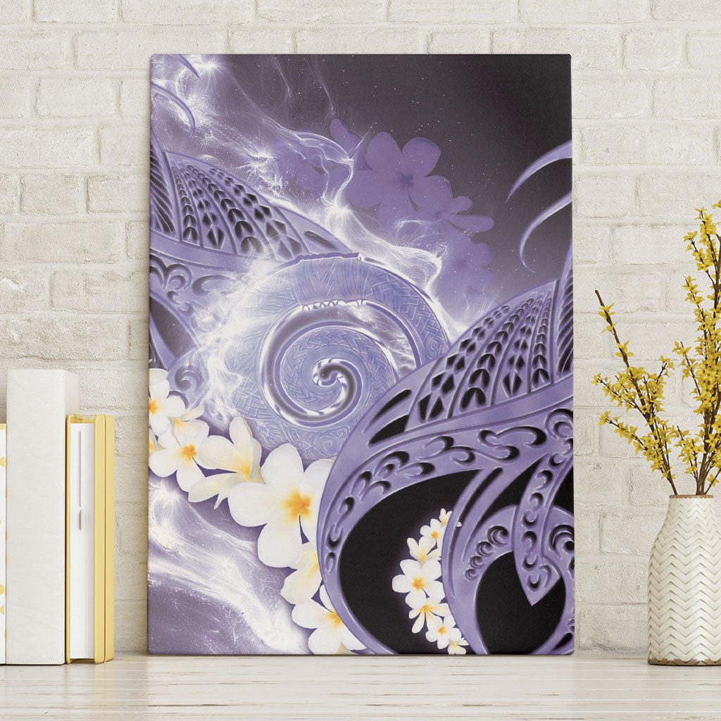 Piko Hawaiian Canvas Wall Art Purple Galaxy Spiral Plumeria Tribal Patterns