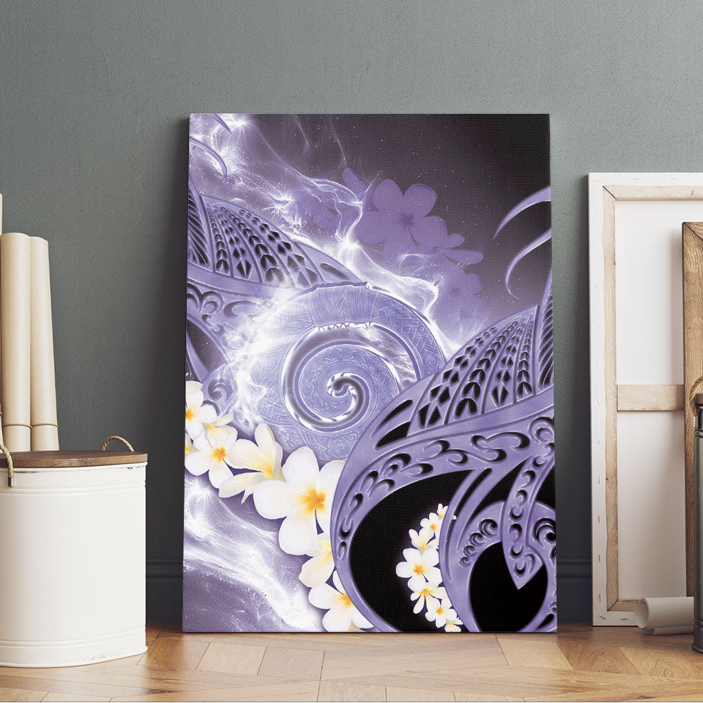 Piko Hawaiian Canvas Wall Art Purple Galaxy Spiral Plumeria Tribal Patterns