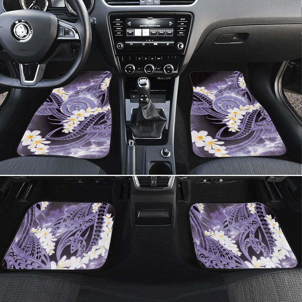 Piko Hawaiian Car Mats Purple Galaxy Spiral Plumeria Tribal Patterns