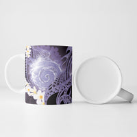 Piko Hawaiian Ceramic Mug Purple Galaxy Spiral Plumeria Tribal Patterns