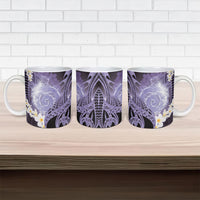 Piko Hawaiian Ceramic Mug Purple Galaxy Spiral Plumeria Tribal Patterns