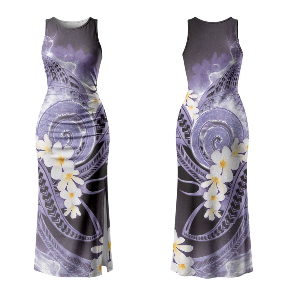 Piko Hawaiian Couples Matching Tank Maxi Dress and Hawaiian Shirt Purple Galaxy Spiral Plumeria Tribal Patterns