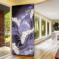Piko Hawaiian Door Cover Purple Galaxy Spiral Plumeria Tribal Patterns