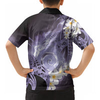 Piko Hawaiian Hawaiian Shirt Purple Galaxy Spiral Plumeria Tribal Patterns