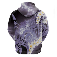 Piko Hawaiian Hoodie Purple Galaxy Spiral Plumeria Tribal Patterns