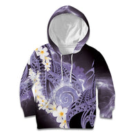 Piko Hawaiian Kid Hoodie Purple Galaxy Spiral Plumeria Tribal Patterns