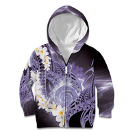 Piko Hawaiian Kid Hoodie Purple Galaxy Spiral Plumeria Tribal Patterns