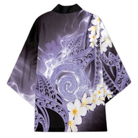 Piko Hawaiian Kimono Purple Galaxy Spiral Plumeria Tribal Patterns