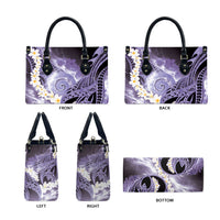 Piko Hawaiian Leather Bag Purple Galaxy Spiral Plumeria Tribal Patterns