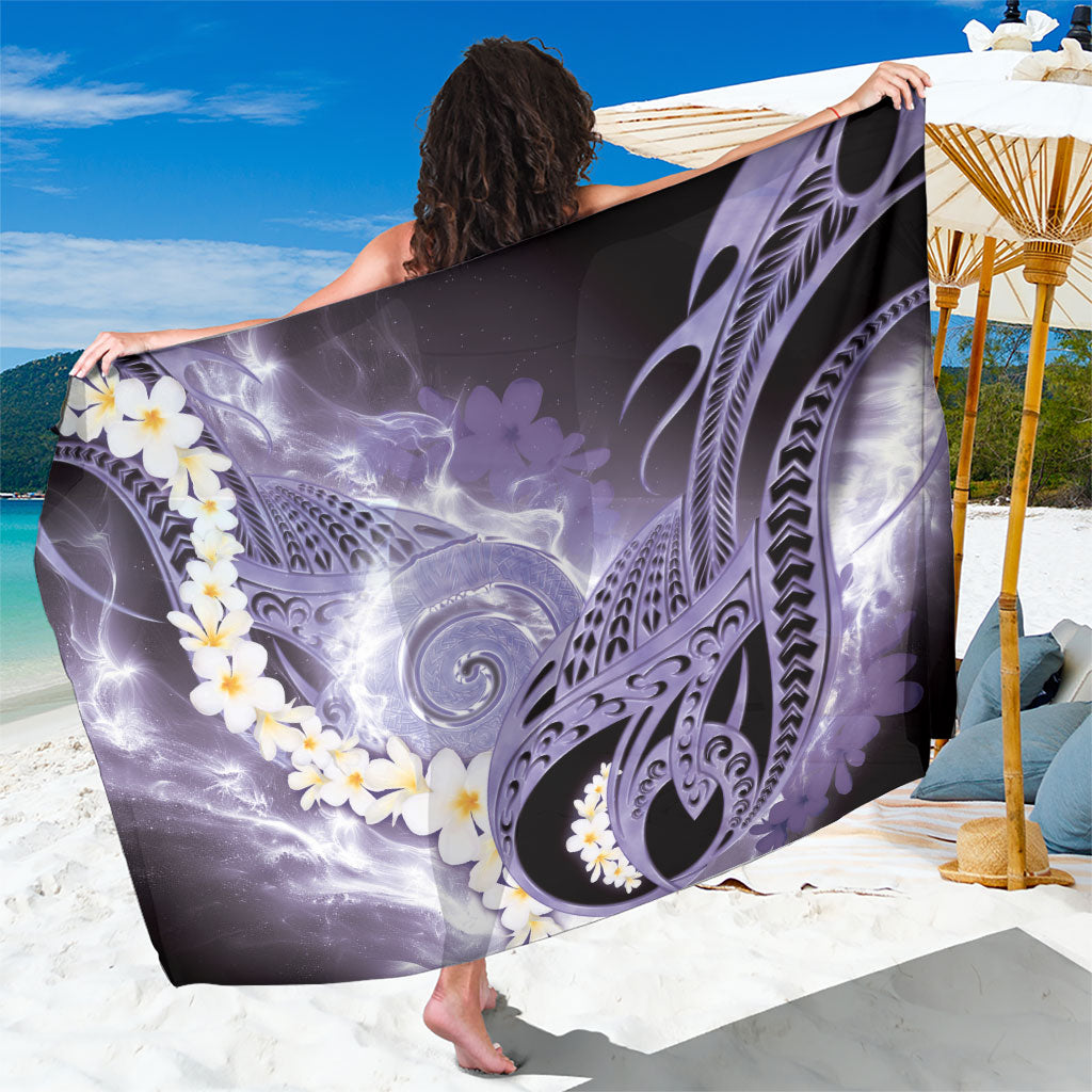 Piko Hawaiian Sarong Purple Galaxy Spiral Plumeria Tribal Patterns