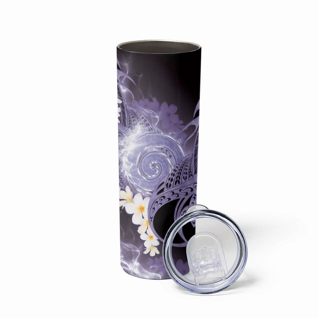 Piko Hawaiian Skinny Tumbler Purple Galaxy Spiral Plumeria Tribal Patterns