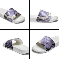 Piko Hawaiian Slide Sandals Purple Galaxy Spiral Plumeria Tribal Patterns