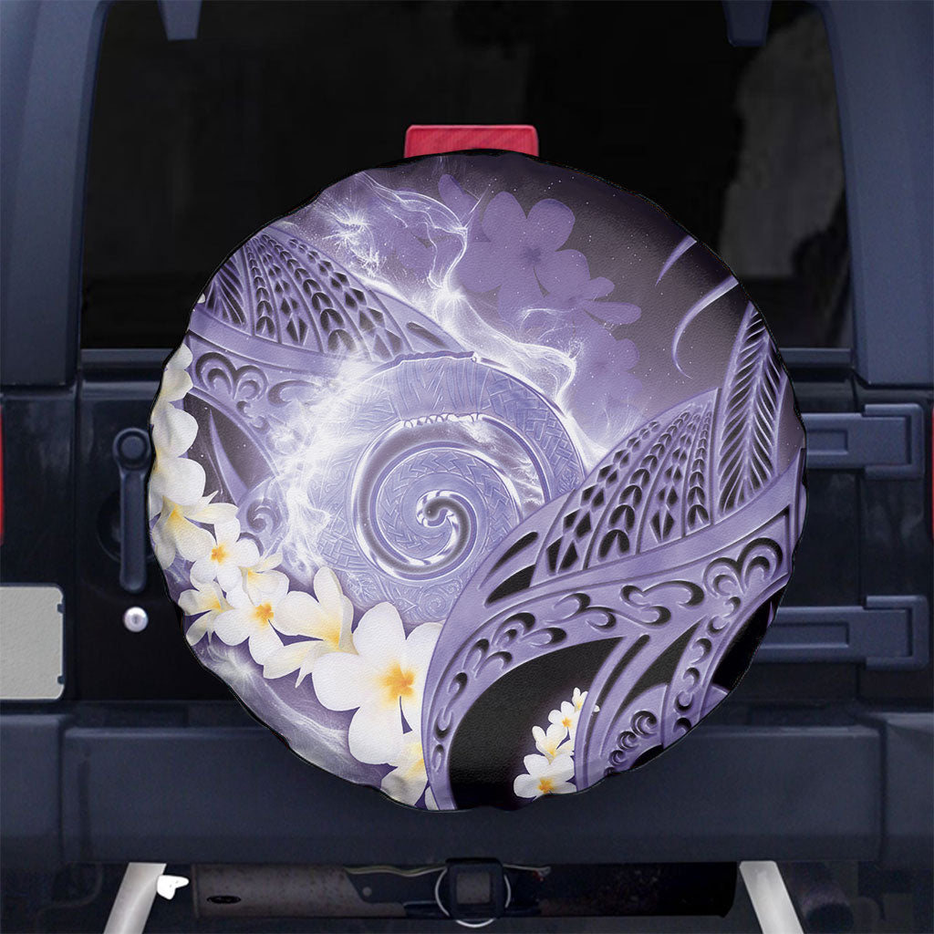 Piko Hawaiian Spare Tire Cover Purple Galaxy Spiral Plumeria Tribal Patterns