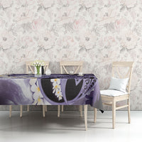 Piko Hawaiian Tablecloth Purple Galaxy Spiral Plumeria Tribal Patterns