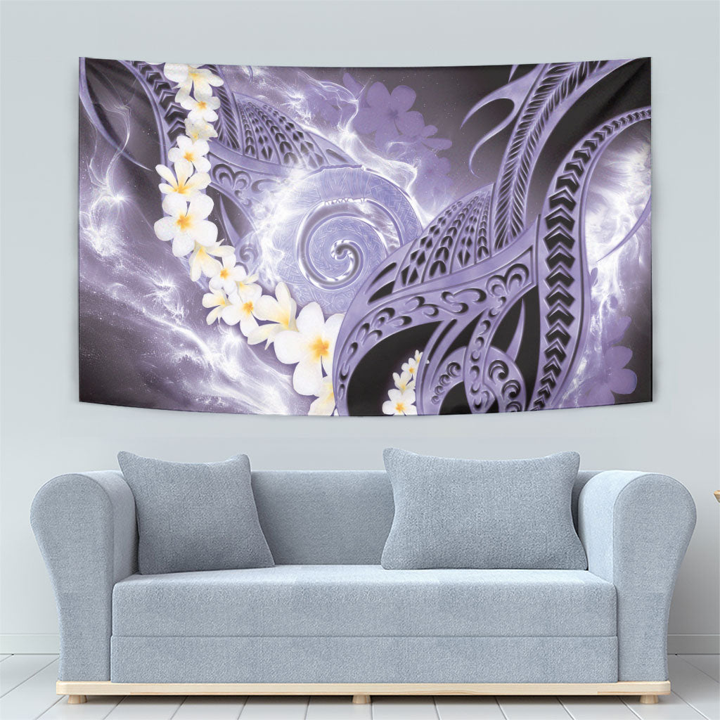 Piko Hawaiian Tapestry Purple Galaxy Spiral Plumeria Tribal Patterns