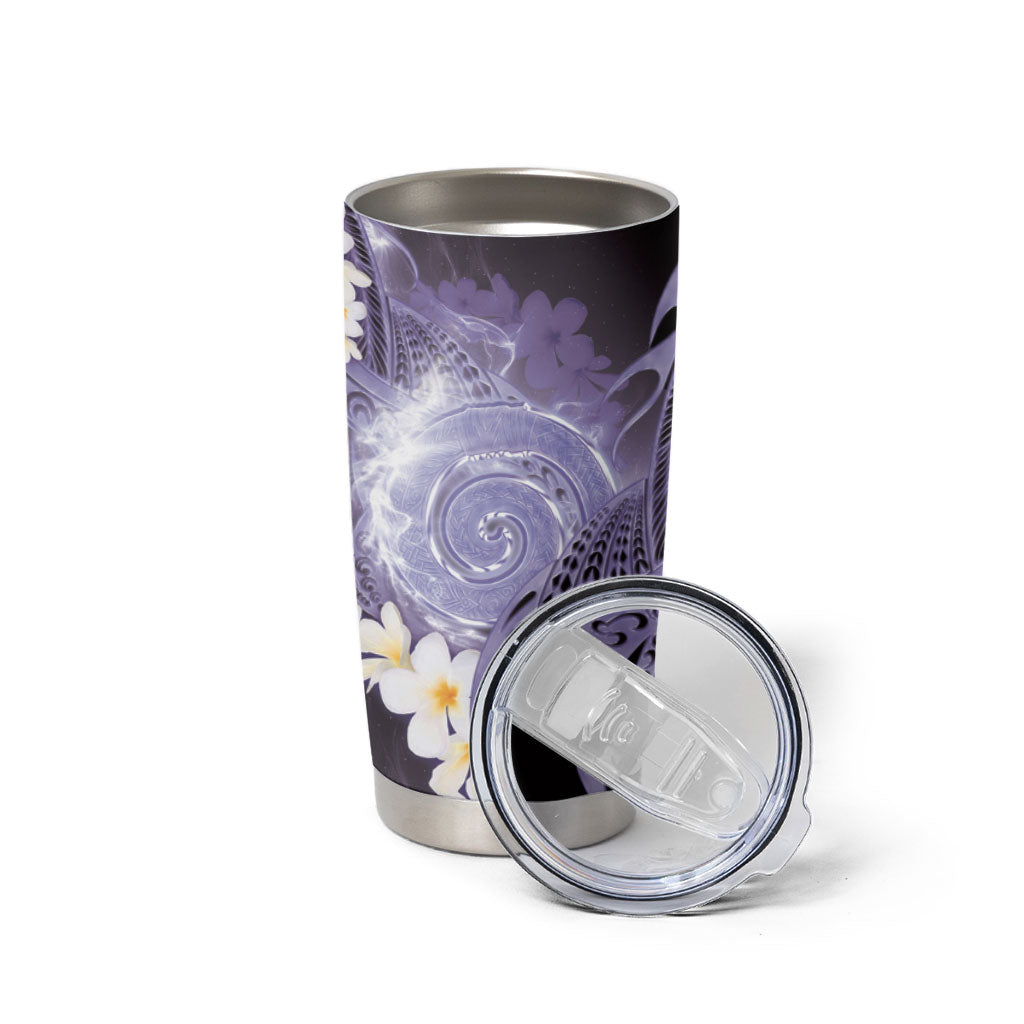 Piko Hawaiian Tumbler Cup Purple Galaxy Spiral Plumeria Tribal Patterns