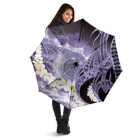 Piko Hawaiian Umbrella Purple Galaxy Spiral Plumeria Tribal Patterns