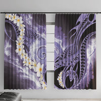 Piko Hawaiian Window Curtain Purple Galaxy Spiral Plumeria Tribal Patterns