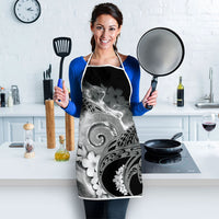 Piko Hawaiian Apron Monochrome Galaxy Spiral Plumeria Tribal Patterns