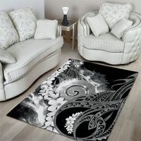 Piko Hawaiian Area Rug Monochrome Galaxy Spiral Plumeria Tribal Patterns
