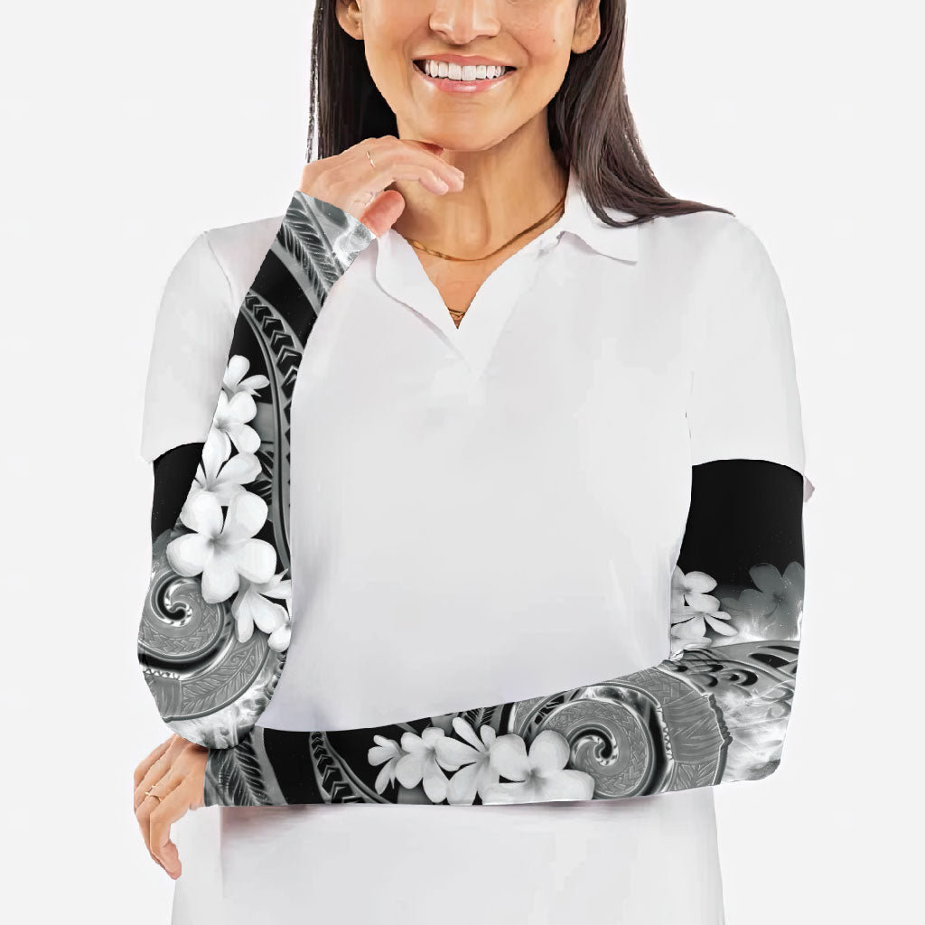 Piko Hawaiian Arm Sleeves Monochrome Galaxy Spiral Plumeria Tribal Patterns