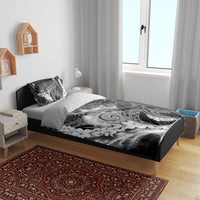 Piko Hawaiian Bedding Set Monochrome Galaxy Spiral Plumeria Tribal Patterns