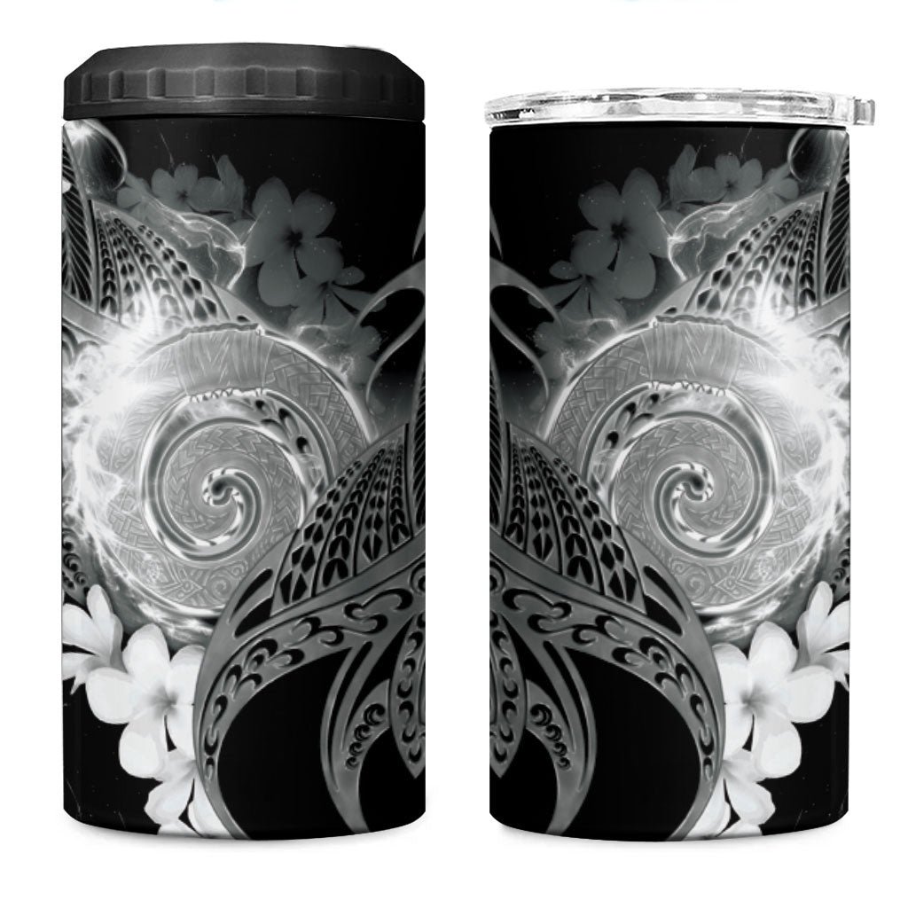 Piko Hawaiian 4 in 1 Can Cooler Tumbler Monochrome Galaxy Spiral Plumeria Tribal Patterns