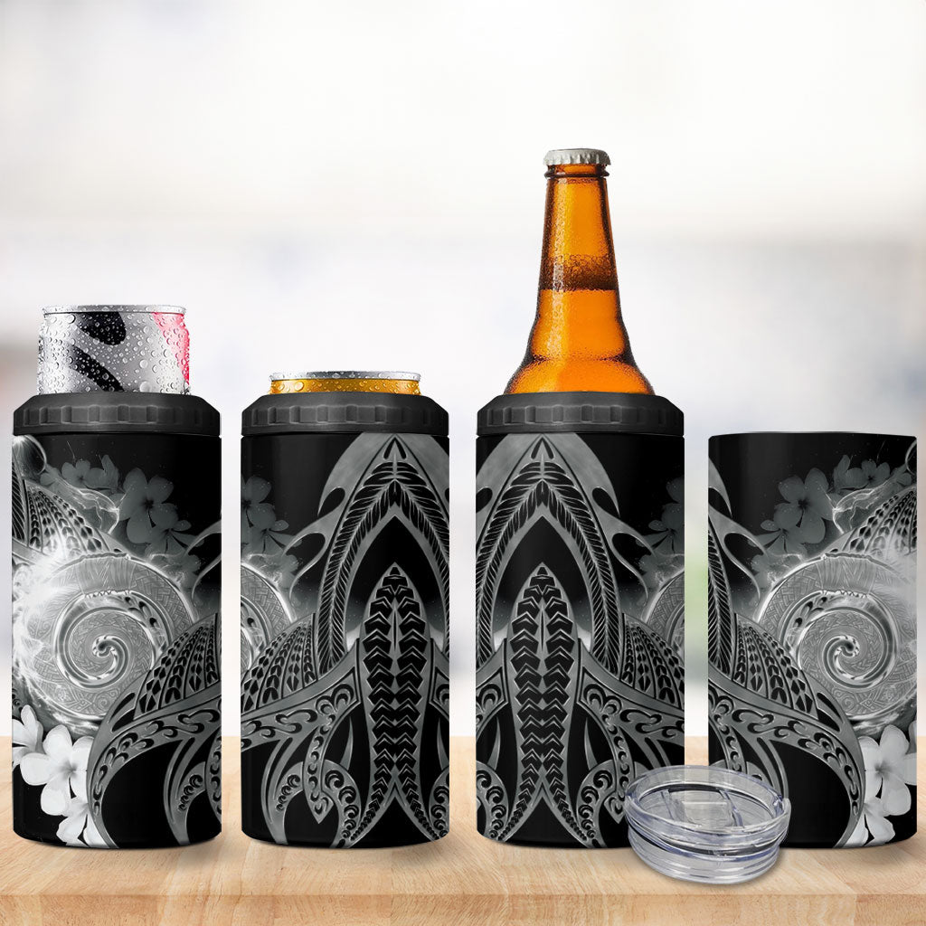 Piko Hawaiian 4 in 1 Can Cooler Tumbler Monochrome Galaxy Spiral Plumeria Tribal Patterns